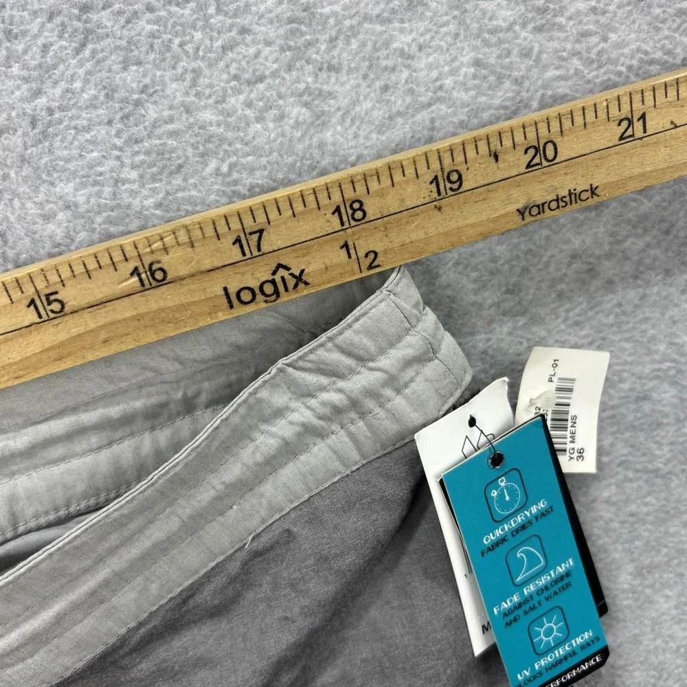 Burnside Board‎ Shorts Mens 36 Gray Striped Unlined Swim Trunks Beach Surf NEW